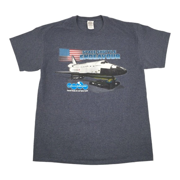Space Shuttle Endeavour Short Sleeve T-Shirt Size Large Adult Dark Gray Science - Picture 1 of 5